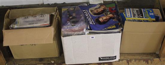 4 boxes of mixed football programmes